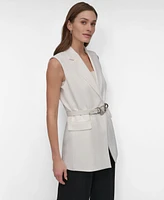 Dkny Women's Notch-Collar Belted Extended Vest