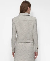 Dkny Women's Button-Front Long-Sleeve Crop Jacket