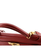 Pre-Owned HERMES Kelly 32 Handbag Red Box Calf with Gold Hardware