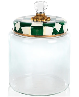 Mackenzie-Childs Emerald Check Large Kitchen Canister