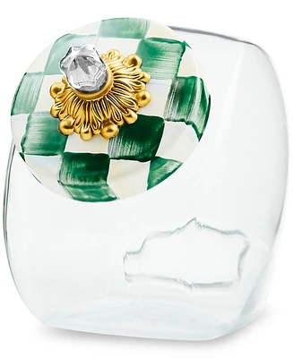 Mackenzie-Childs Sweets Jar with Emerald Check Lid