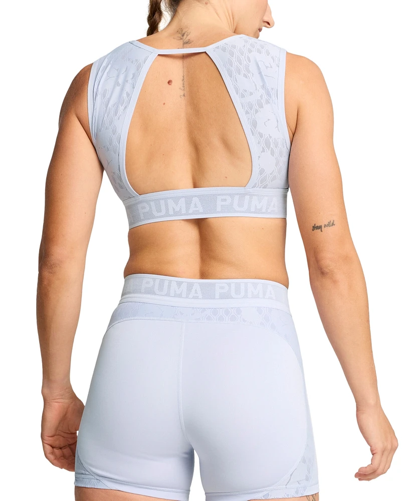 Puma Women's Move Lace Mesh Mid-Impact Sports Bra