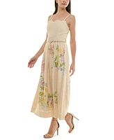 Taylor Women's Floral-Print Belted Fit & Flare Dress