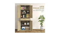 Kitchen Storage Cabinet Sideboard with Ample Storage and Adjustable Shelves