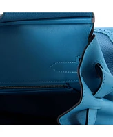 Pre-Owned HERMES Birkin 30 Handbag Blue Togo and Swift with Palladium Hardware