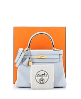 Pre-Owned Hermes Kelly Handbag Clemence with Gold Hardware