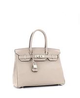 Pre-Owned HERMES Birkin 30 Handbag Grey Togo with Palladium Hardware