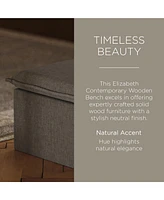 Maven Lane Claude Rustic Ottoman in Slate Fabric Upholstery