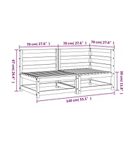Patio Sofa -Seater Solid Wood Pine