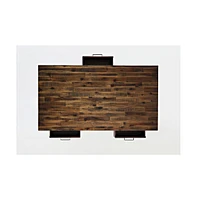 Cannon Valley Distressed Industrial Three Drawer 48" Coffee Table, Distressed Medium Brown