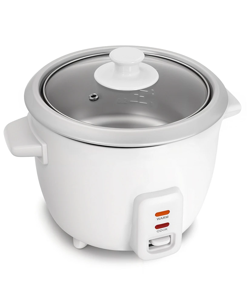 Elite Cuisine 6 Cup Rice Cooker with Glass Lid