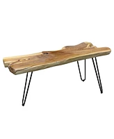 StyleCraft Home Collection 39.5" Iron Baron Contemporary Live Edge Paperclip Leg Coffee Table