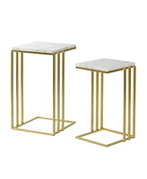 StyleCraft Home Collection 2-Pc. Marble Angie Glam Table