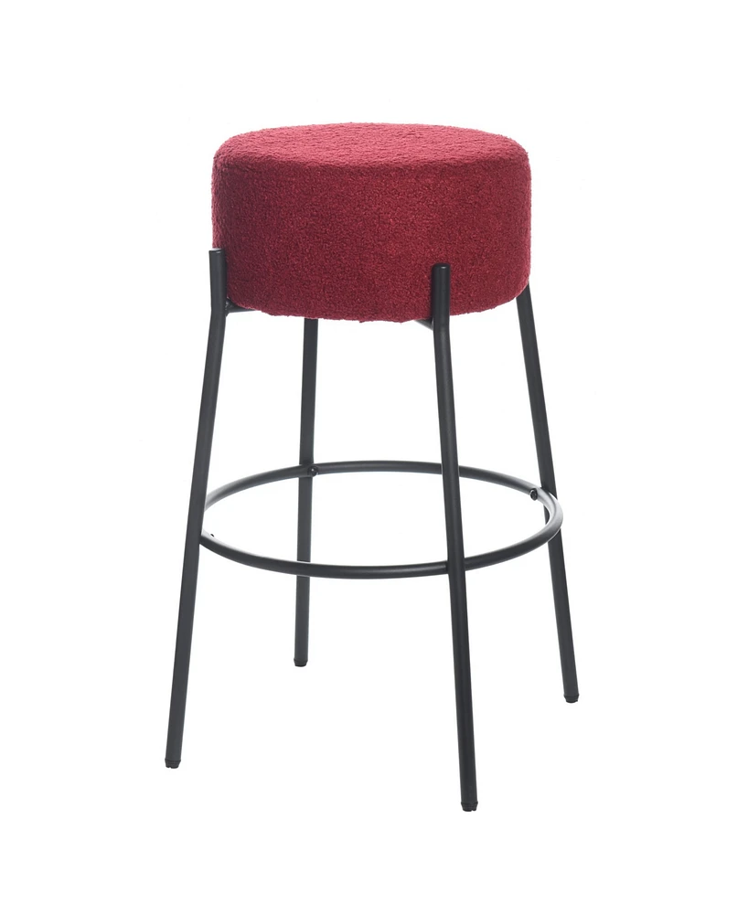 StyleCraft Home Collection 29" Soloist Boucle Upholstered Minimalist Bar Stool