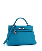 Pre-Owned HERMES Kelly Handbag Togo with Palladium Hardware