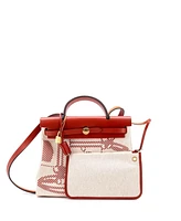Pre-Owned HERMES 31 Herbag Zip Relief Brides de Gala Toile and Leather