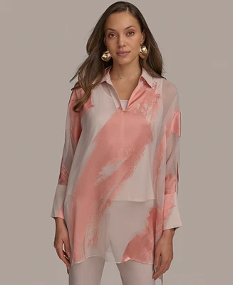 Donna Karan New York Women's Brushstroke Burnout Tunic