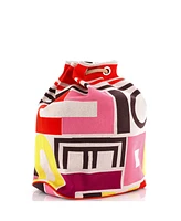 Pre-Owned HERMES Carre Taquin Bucket Bag Printed Toile