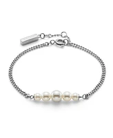 Olivia Burton Cultivated Pearls and Beads Silver Tone Bracelet