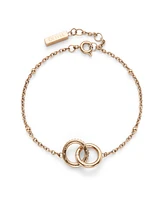 Olivia Burton Women's Amity Interlock Rose Gold Tone Stainless Steel Bracelet