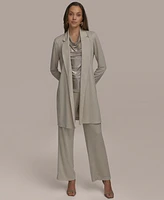 Donna Karan New York Women's Belted Metallic Cardigan