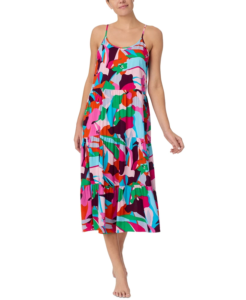 Sanctuary Women's Printed Tiered Midi Nightgown