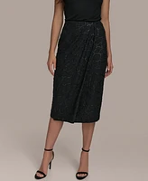 Donna Karan New York Women's Sequin Faux-Wrap Pencil Skirt