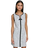 Karl Lagerfeld Paris Women's Knit Jacquard Front Bow Dress