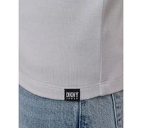 Dkny Jeans Women's Puff-Sleeve Henley Top - Hvq