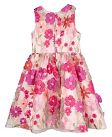 Rare Editions Toddler and Little Girls 3D Floral Embroidered Social Dress