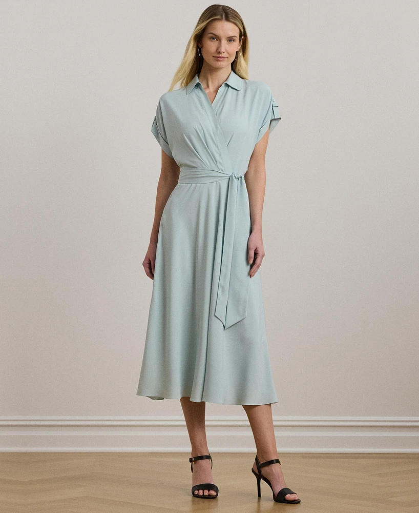 Lauren Ralph Women's Floral Belted Crepe Dress