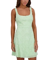 kensie Women's Soutache Square-Neck A-Line Mini Dress
