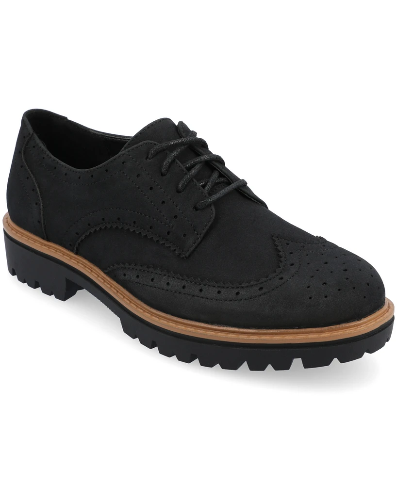 Journee Collection Women's Claudiya Oxford Lug Sole Loafers