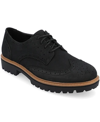 Journee Collection Women's Claudiya Oxford Lug Sole Loafers