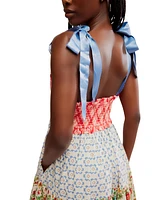 Free People Women's Bluebell Cotton Mixed-Print Tiered Maxi Dress