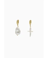 Irregular Pearls Gold Earrings