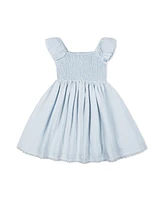 Hope & Henry Girls' Organic Sateen Cap Sleeve Special Occasion Smocked Flower Girl Dress