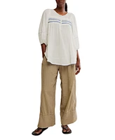 Free People Women's Days End Linen-Blend Pull-On Pants
