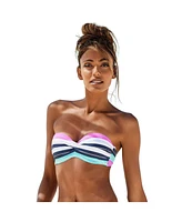 Lascana Women's Striped Bandeau Bikini Swimsuit Top