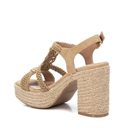 Women's Heeled Jute Platform Sandals By Xti