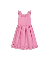 Hope & Henry Big Girls Organic Ruffle Collar Party Dress with Eyelet Embroidery