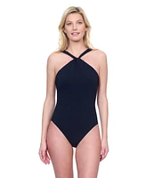 Beaute Luxury High Neck Twist Halter One-Piece Swimsuit