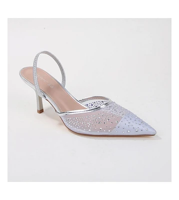 Cara Rhinestone Slingback Heels