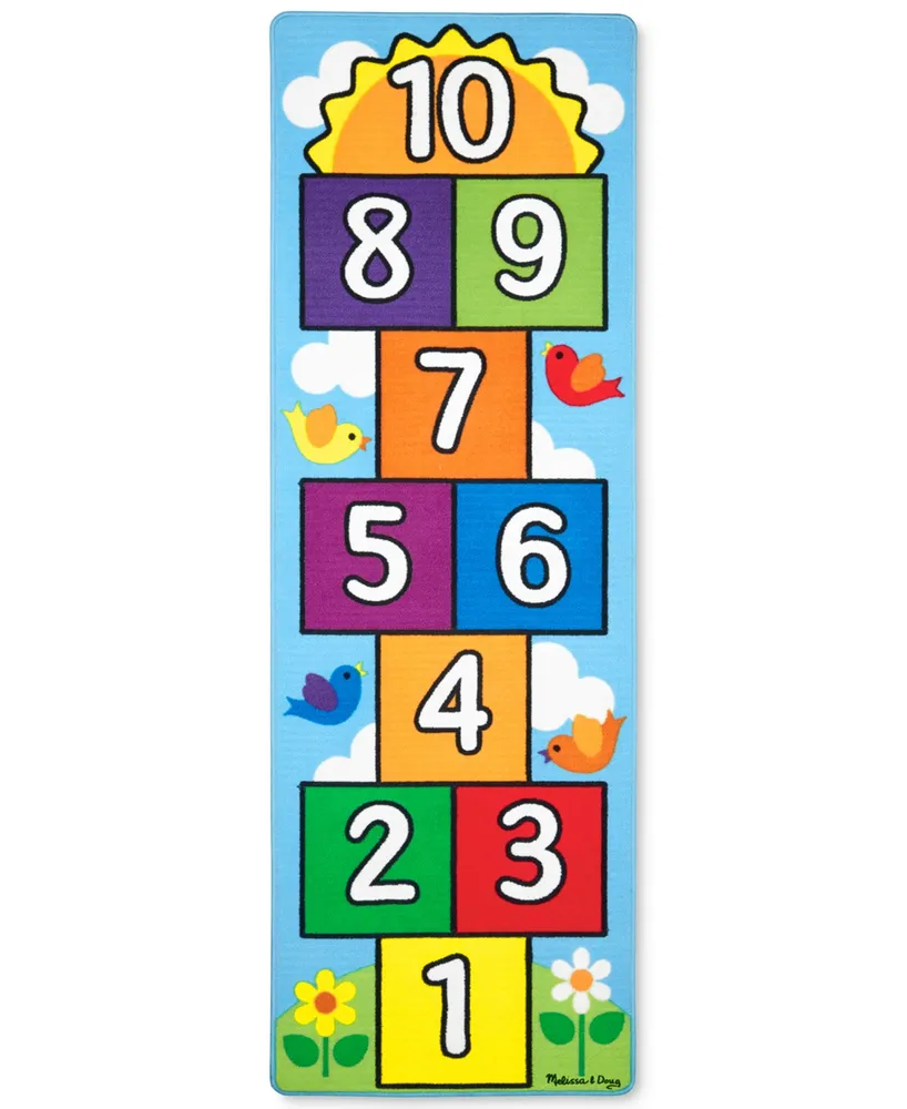 Melissa and Doug Kids' Hop & Count Hopscotch Rug & Throwing Beanies Playmat