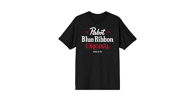 Pabst Blue Ribbon Big & Tall Original Beer Logo Black T-shirt-4XL