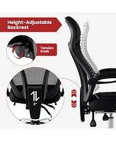 Ergonomic Mesh Office Chair with Footrest and Tilting Backrest Adjustable Computer Chair for Comfort and Support