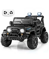 12V Kids Ride on Truck Car with Remote Control Threaded Wheels and 3 Speeds