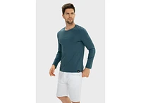 Bellemere New York Men's Men Crew-Neck Cotton Long Sleeves