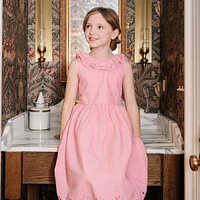 Hope & Henry Toddler Girls Organic Ruffle Collar Party Dress with Eyelet Embroidery