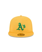 New Era Men's Yellow Athletics 2025 Spring Training 59FIFTY Fitted Hat